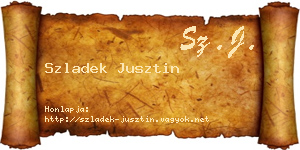 Szladek Jusztin névjegykártya
